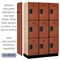 Salsbury Industries Wardrobe Locker, 45" W, 18" D, 76" H, (3) Wide, (9) Openings, Cherry 23368CHE - alternate 7